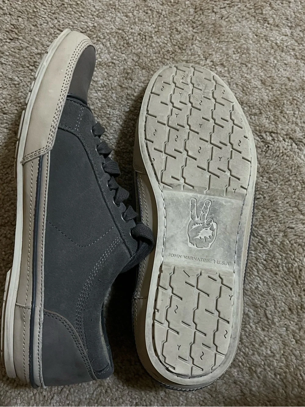 John Varvatos Gray Suede & Leather Lace-Up Dress Sneakers Men’s Size 8 M